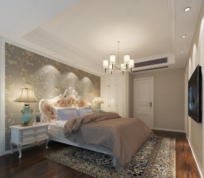 简欧卧室床床头柜3D模型下载